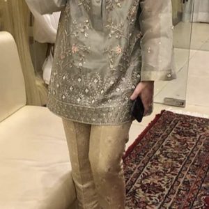 Organza Shirt with Jamawar Pants