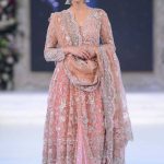 Chiffon Front Open Pishwaaz with Lehnga and Border Work Dupatta