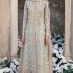 Silk Front Open Aline Gown and Dhaka Gharara with Border Work Chiffon Dupatta