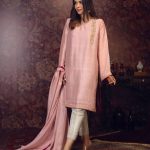Cotton Silk Straight Shirt with Jamawar Capri and Chiffon Dupatta