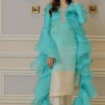 Silk Shirt and Pants with Organza Net Dupatta