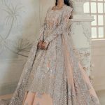Net Aline Long Shirt and Border Work Dupatta with Velvet Silk Lehnga