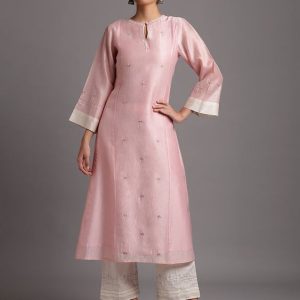 Silk Aline Long Shirt with Pants