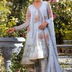 Fish Trail Chiffon Angharka and Dupatta with Jamawar Pants