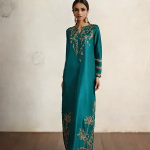 Raw Silk Kaftaan with Pants