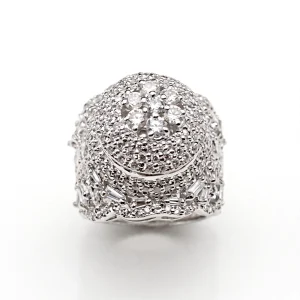 Silver zircon ring
