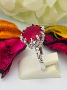 925 Sterling Silver ruby ring