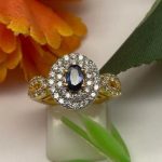 Rhodium, sapphire, silver ring
