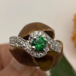 Green And Silver Emerald Ring 